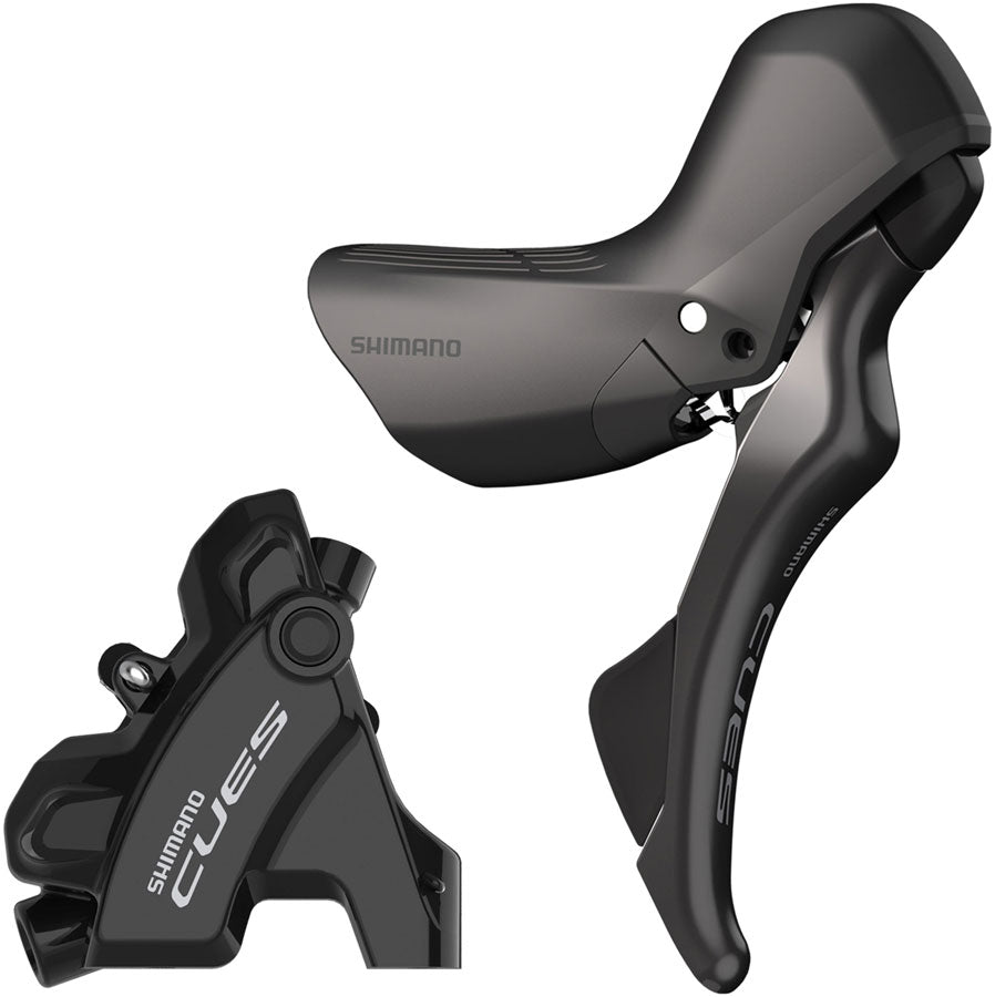Shimano CUES ST-U6030 Shift/Brake Lever BR-U6030 Hyd Disc Brake Caliper - Right/Rear 10/11-Spd Flat Mount For 25mm Mount BLK
