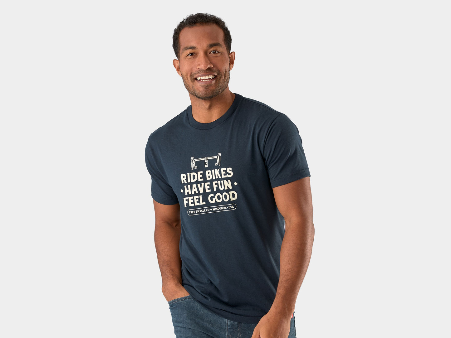 Trek Feel Good Tee Small Navy Shirt