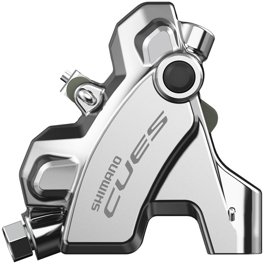 Shimano CUES BR-U6030R Hydraulic Disc Brake Caliper - Rear Flat Mount W/Fixing Bolt 25mm Mount Resin Pad SIlver