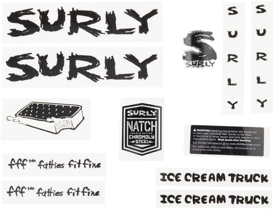 Surly Ice Cream Truck Frame Decal Set - Black