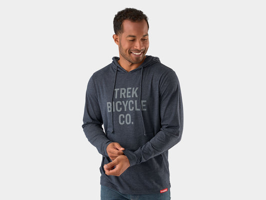 Trek Bicycle Co Long Sleeve Tee Hoodie 2X Heather Navy Shirt
