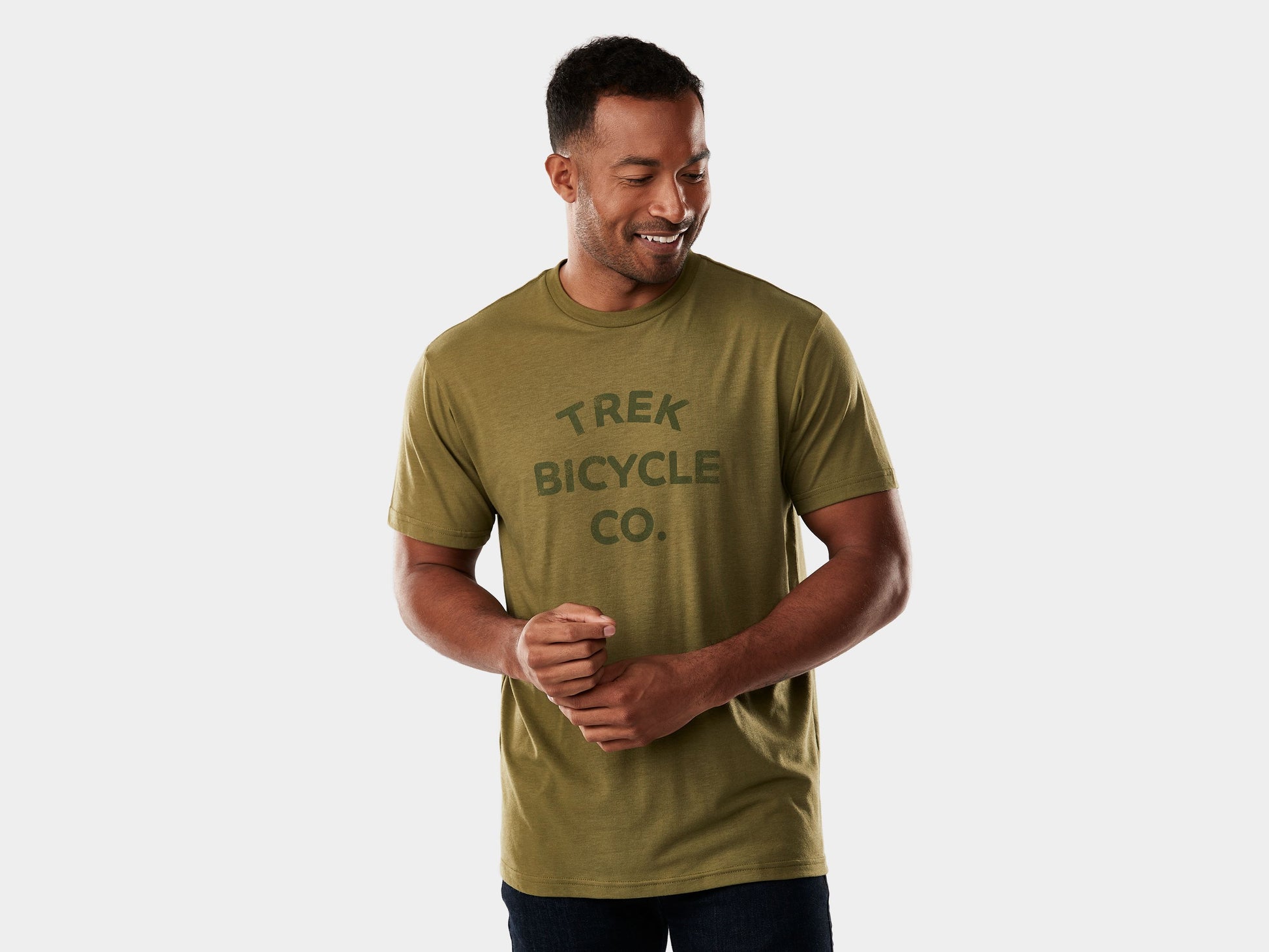Trek Bicycle Tonal Tee Large Olive Shirt