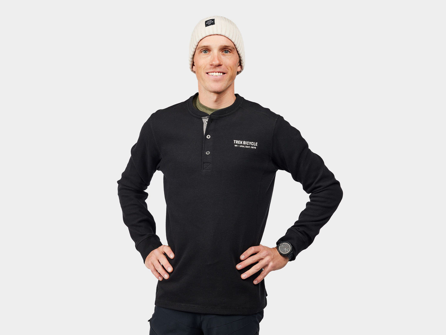 Trek Henley Long Sleeve X-Small Black Shirt